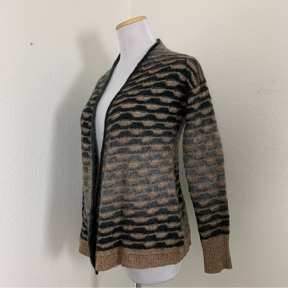Jones New York Wool Mohair Blend wavy Stripe Ombré Cardigan Sweater Size Small - Picture 10 of 15